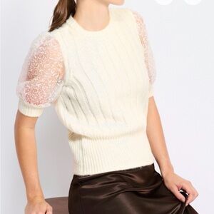 DESIGN History Puff-Sleeve Sweater